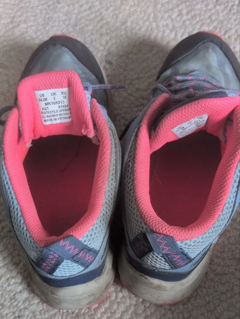 Kids Gray and Pink Athletic Sneakers by - Lightweight Comfort